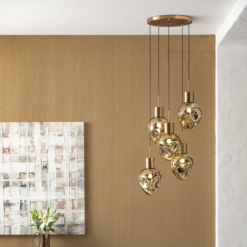 Gouden glazen hanglamp - Supernova - Kare Design
