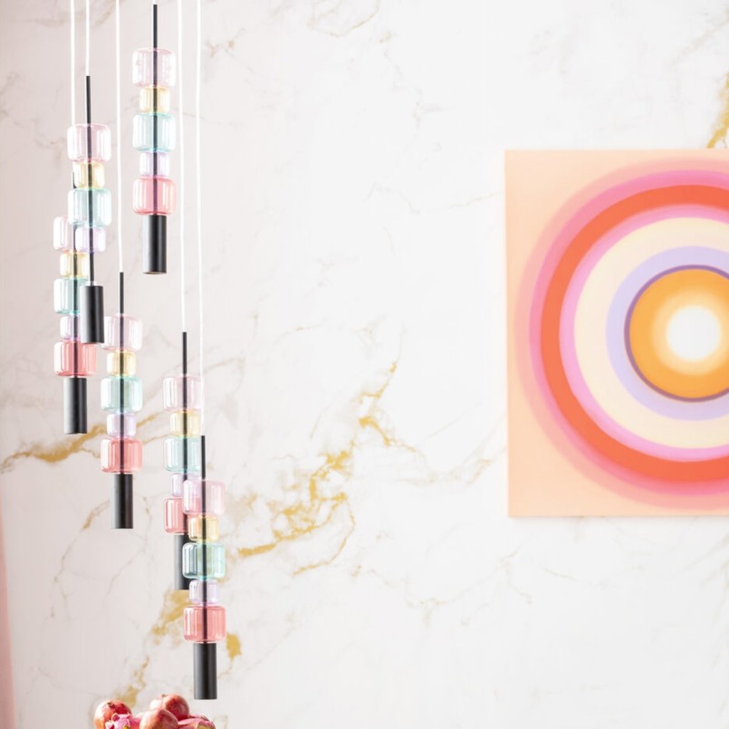 Hanglamp van veelkleurig glas - Candy Bar - Kare Design