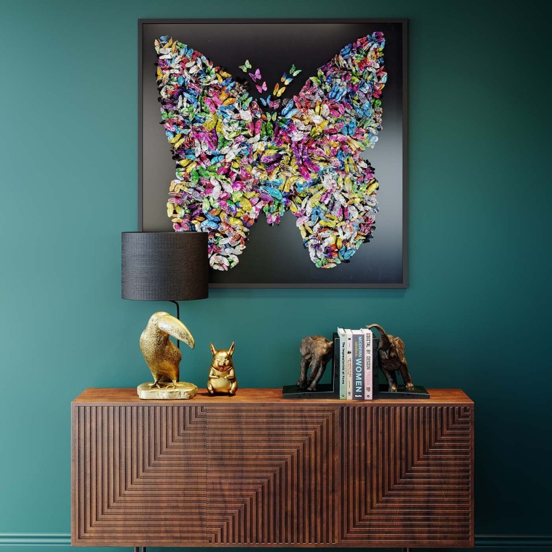 Veelkleurig 3D-schilderij - Vlinders - Kare Design - Kare Design