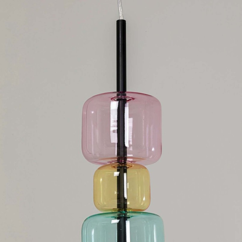 Multicolored glass suspension lamp - Candy Bar - Kare Design