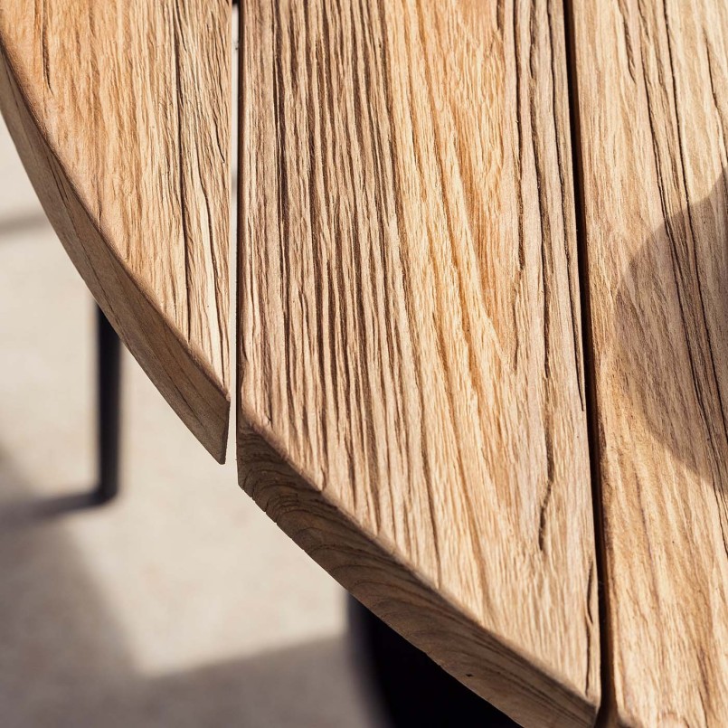 Ronde tuintafel van teak en staal - Rosie - Gescova