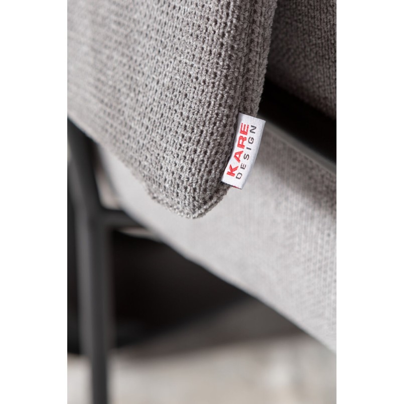 Stoel met armleuningen in grijze geweven stof - Bess - Kare Design