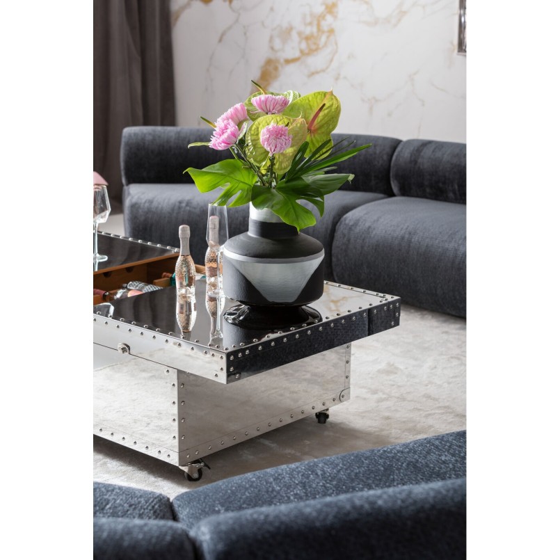 Silver bar table on castors - Vegas - Kare Design
