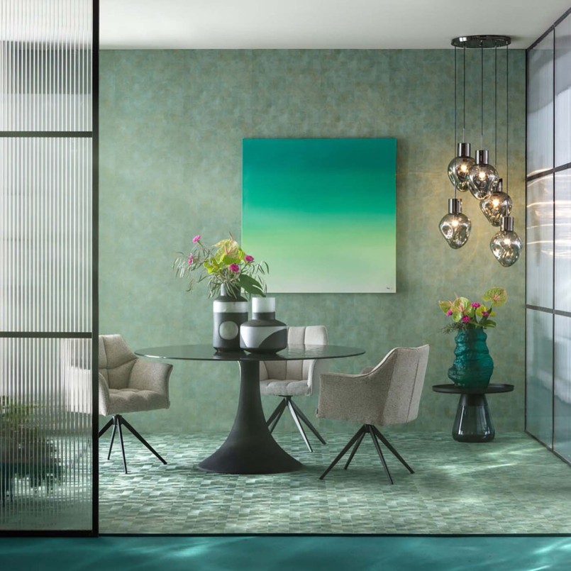 Turquoise glass vase - Enrique - Kare Design