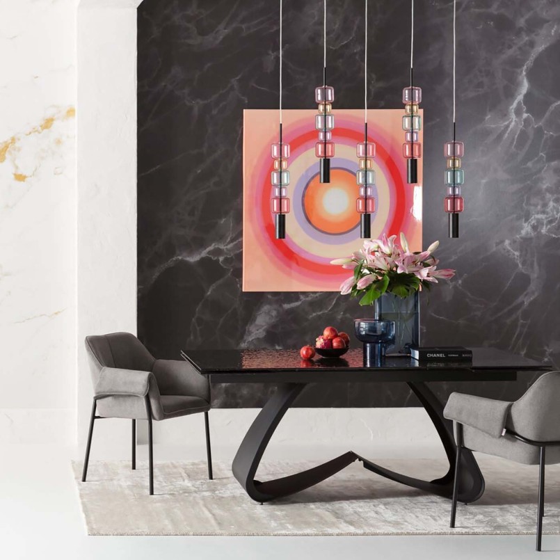 Multicolored glass suspension lamp - Candy Bar - Kare Design