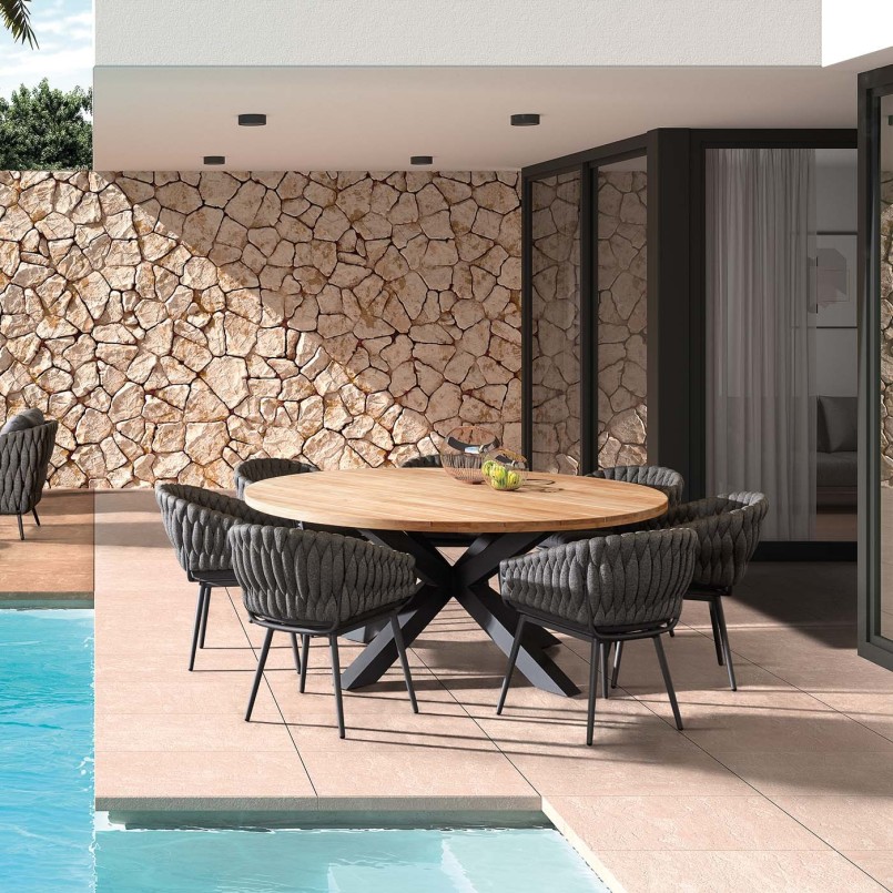 Antracietgrijze aluminium tuinstoel - Vigo - Gescova