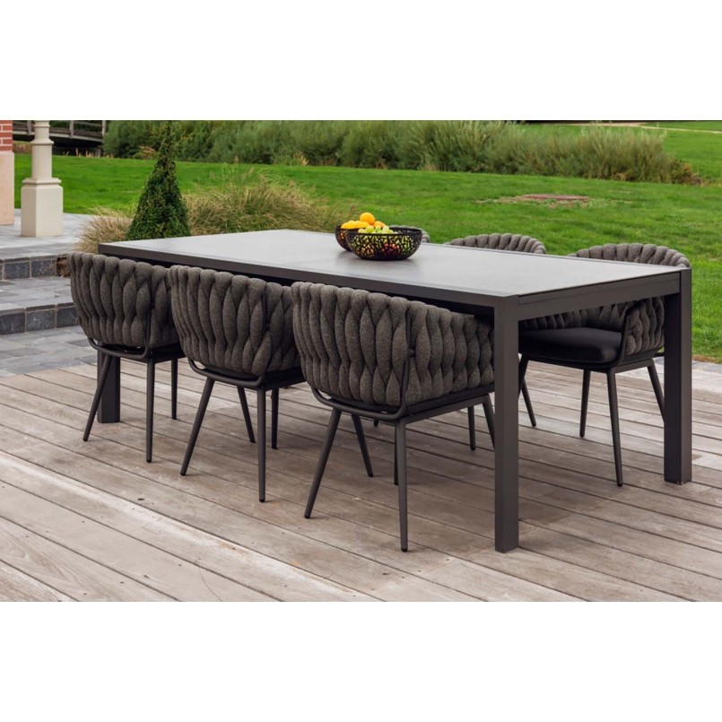 Charcoal gray aluminum garden chair - Vigo - Gescova