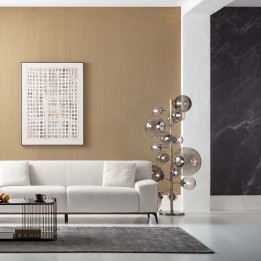Golden floor lamp with smoked glass globes - Balloon - Kare Design