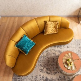 Geel Retro Kussen - Cannes - Kare Design