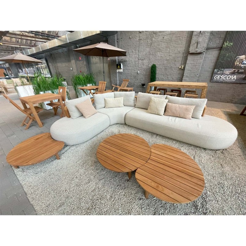 Cream teak garden sofa - Mila - Gescova