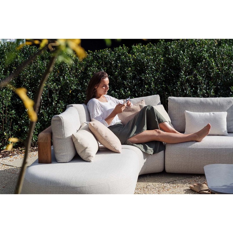 Cream teak garden armchair - Mila - Gescova