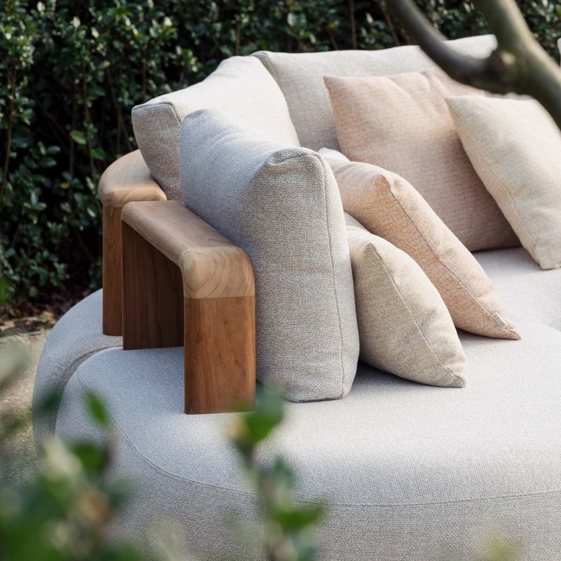 Cream teak garden armchair - Mila - Gescova