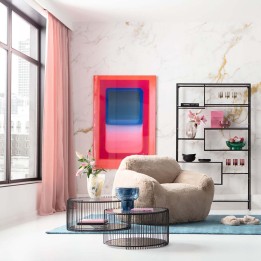 Roze en blauwe rechthoekige canvas - Tendency - Kare Design