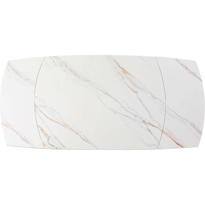Contemporary white stoneware extensible table - Twist - Kare Design