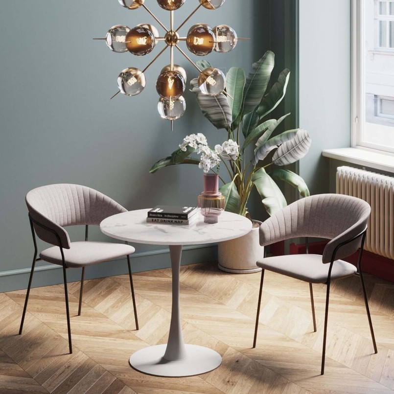 Marble effect white table - Schickeria - Kare Design