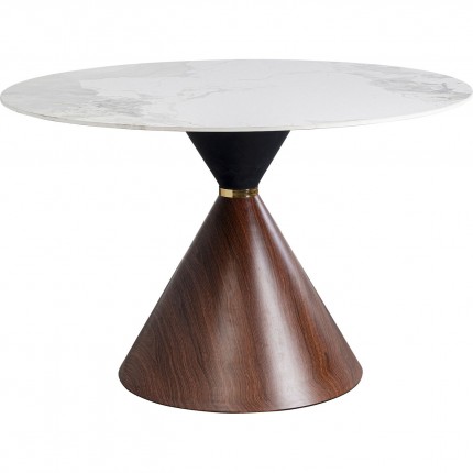 Eettafel Cono Ø120cm keramiek walnoot Kare Design