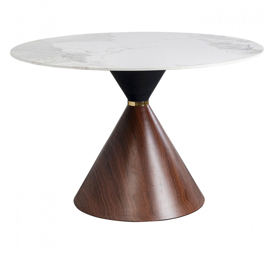 Eettafel Cono Ø120cm keramiek walnoot Kare Design