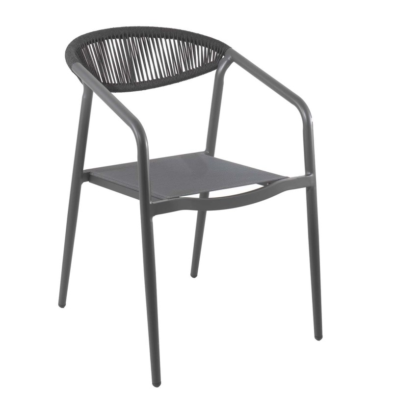 Tuinstoel met antracietgrijze armleuningen - Geneva - Kare Design