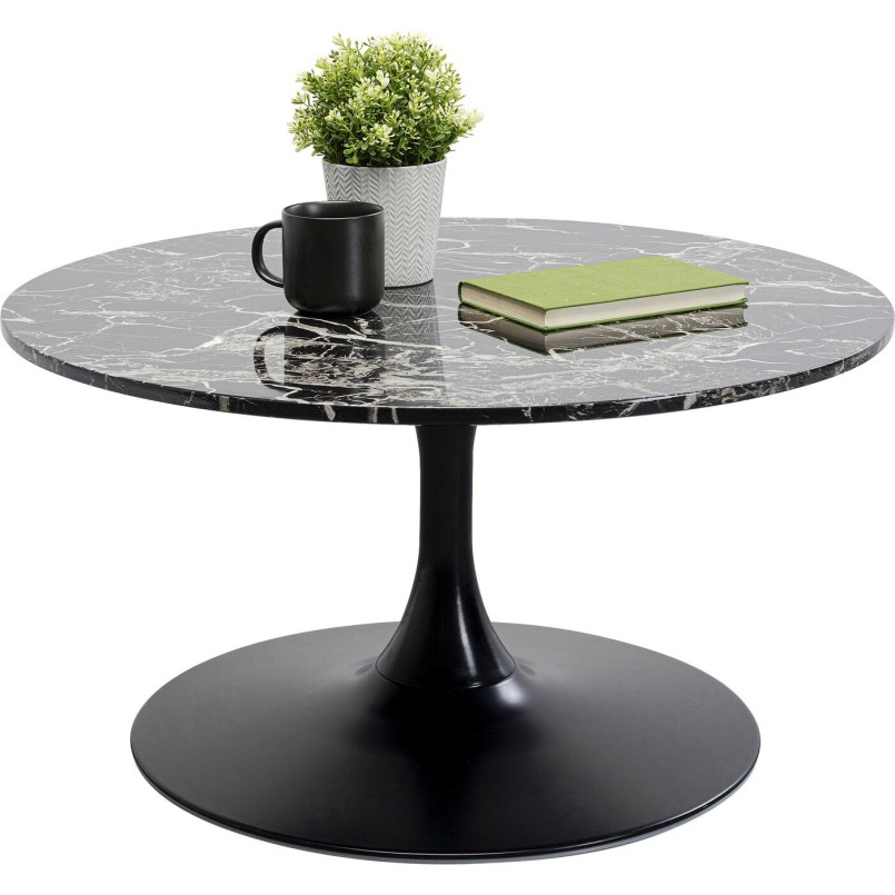 Table basse Schickeria Marbre noir Ø80cm