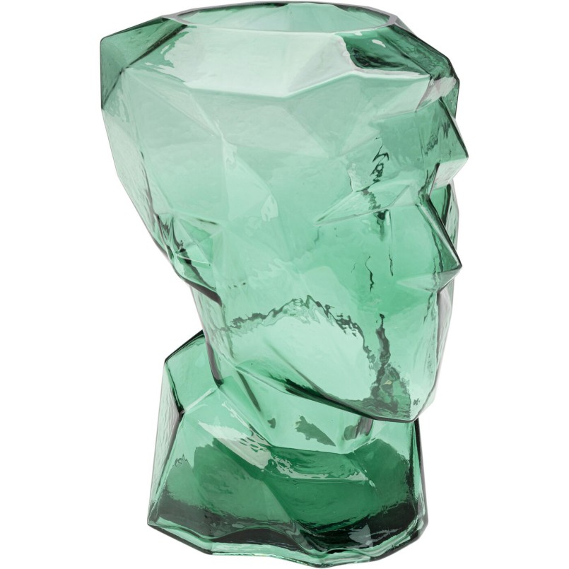 Groene glazen gezichtsvaas - Prisma - Kare Design