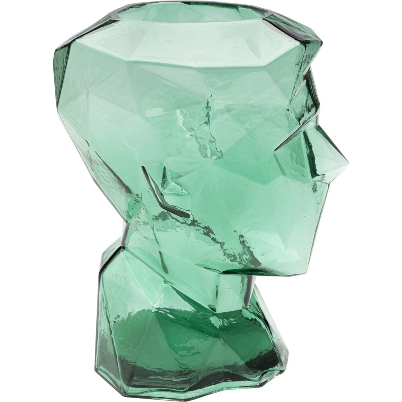 Groene glazen gezichtsvaas - Prisma - Kare Design