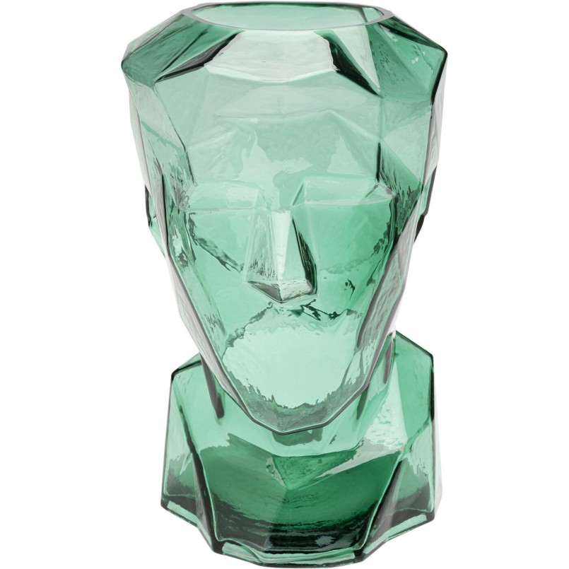 Groene glazen gezichtsvaas - Prisma - Kare Design