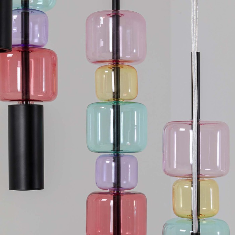 Hanglamp van veelkleurig glas - Candy Bar - Kare Design