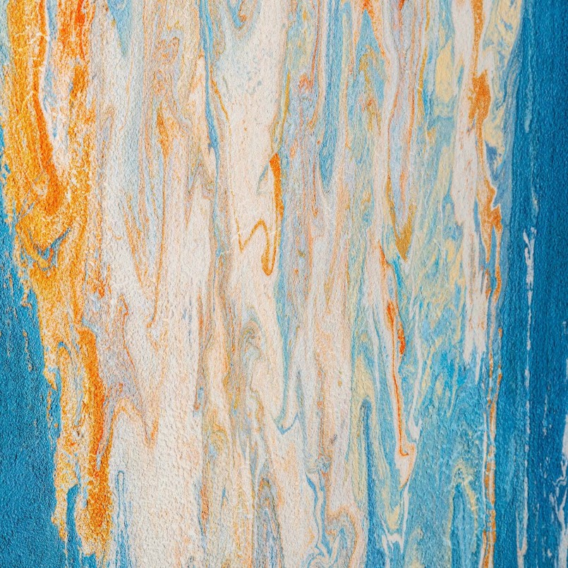 Blauwe abstracte ingelijste afbeelding - Artistas - Kare Design