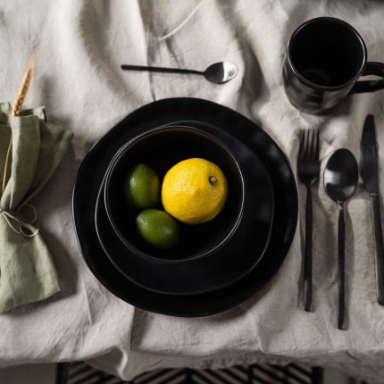 Plate Organic Ø20cm black (4/Set) Kare Design