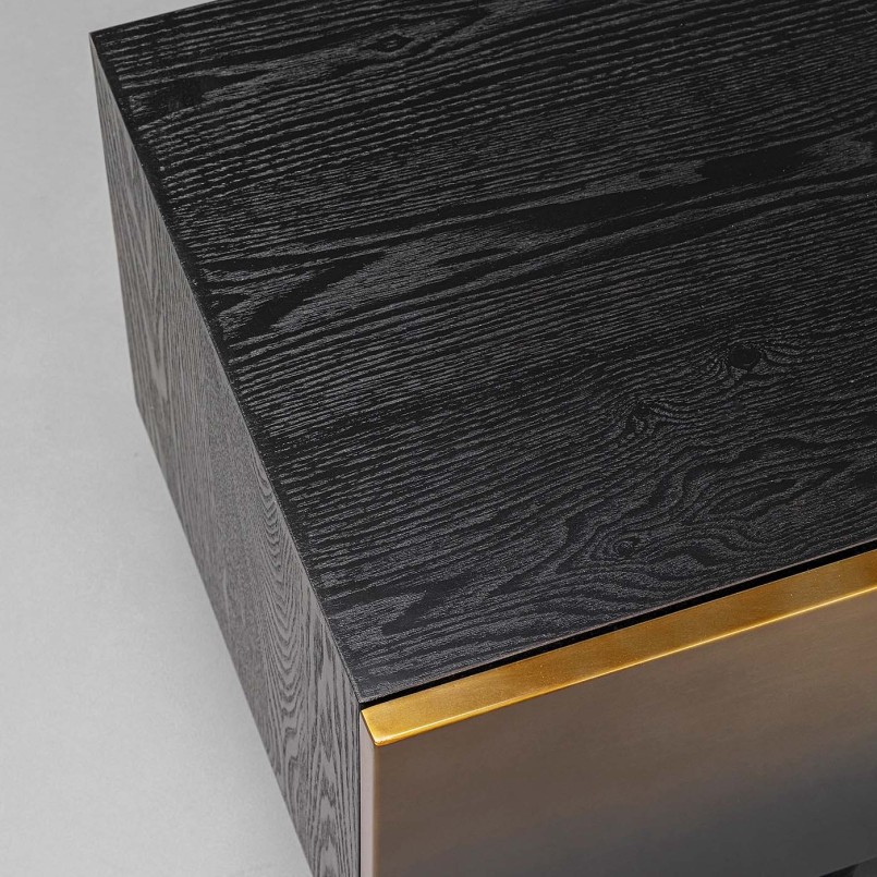 Gold and black TV stand - Prezioso - Kare Design
