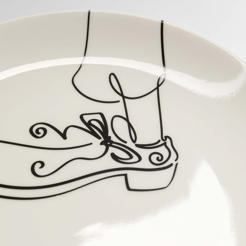 Schoen en banaan koffiekopjes in zwart en wit - Favola - Kare Design