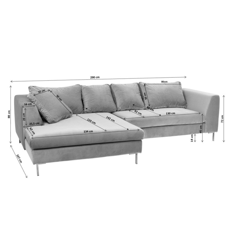 Beige contemporary corner sofa - Gianni - Kare Design