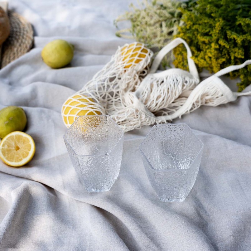 Clear glass water glasses - Cascata - Kare Design