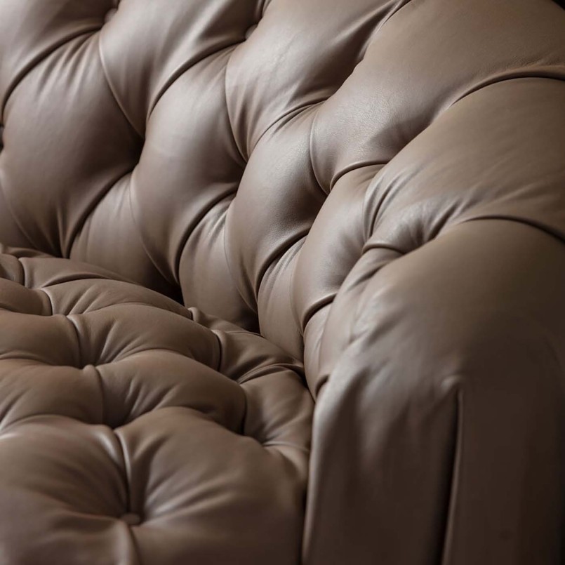 Vintage upholstered leather sofa - Drapes - Kare Design