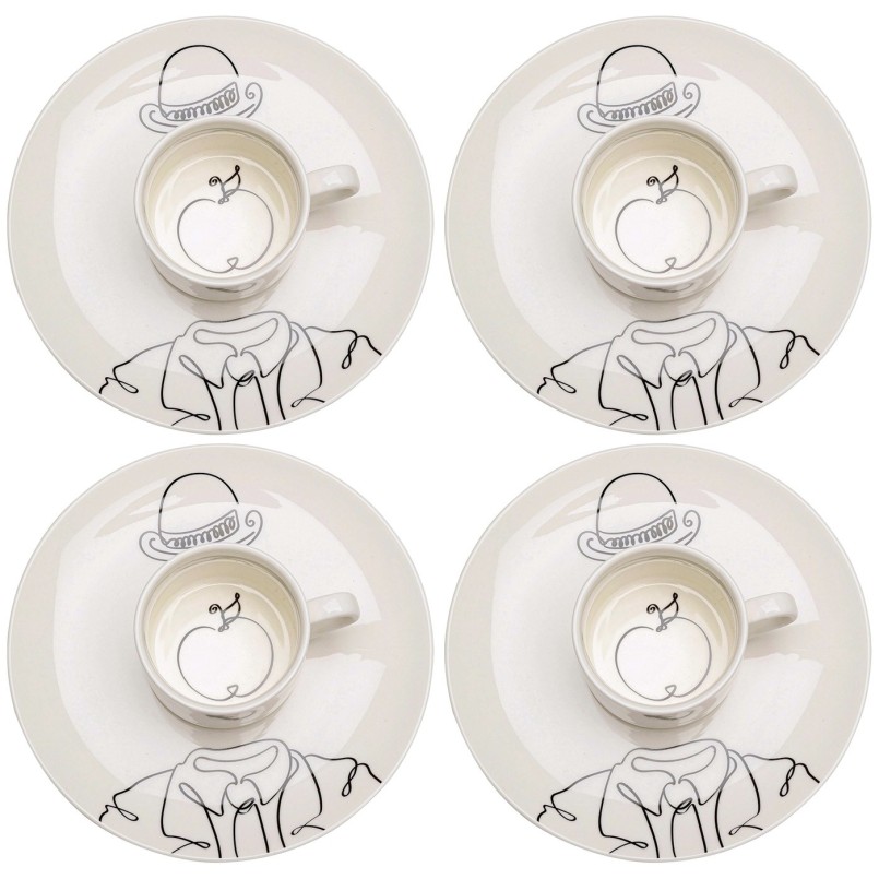 Zwart-witte koffiekopjes voor mannen - Favola - Kare Design