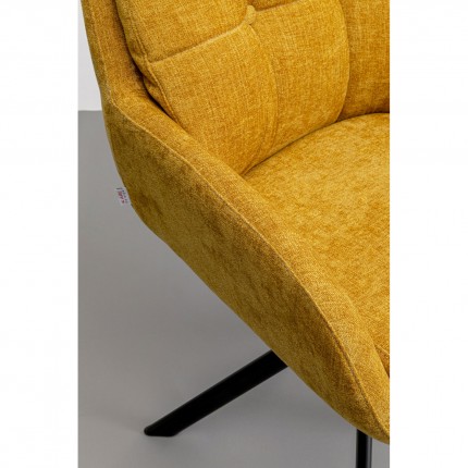 Draaistoel met armleuningen Molly geel Kare Design
