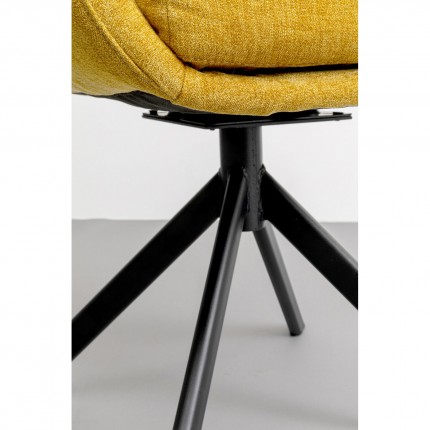 Draaistoel met armleuningen Molly geel Kare Design