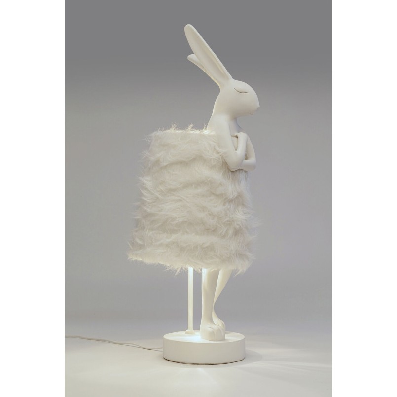 Lampe à poser Animal Rabbit Fur blanc/argenté 68cm