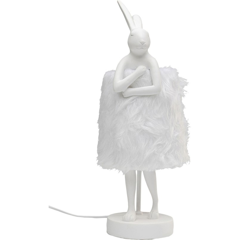 Lampe à poser Animal Rabbit Fur blanc/argenté 50cm