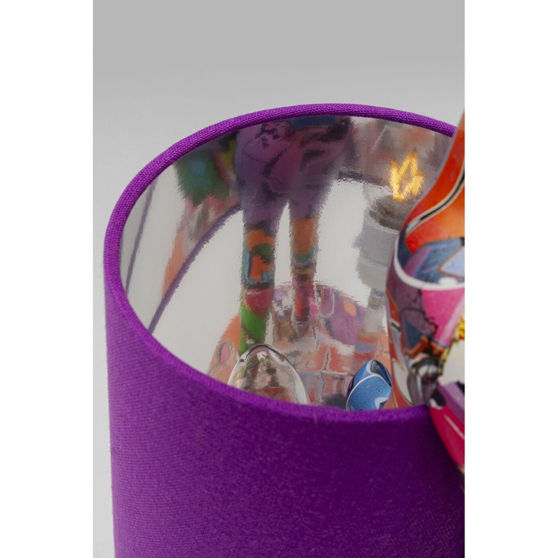 Lampe à poser Animal Rabbit Graffiti/violet 50cm