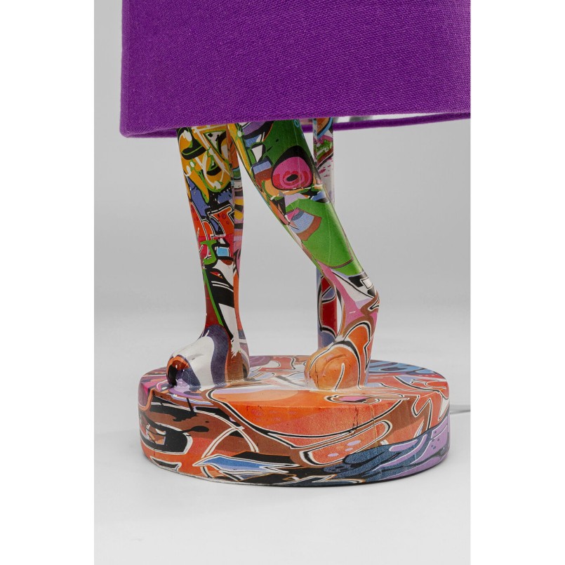 Lampe à poser Animal Rabbit Graffiti/violet 50cm