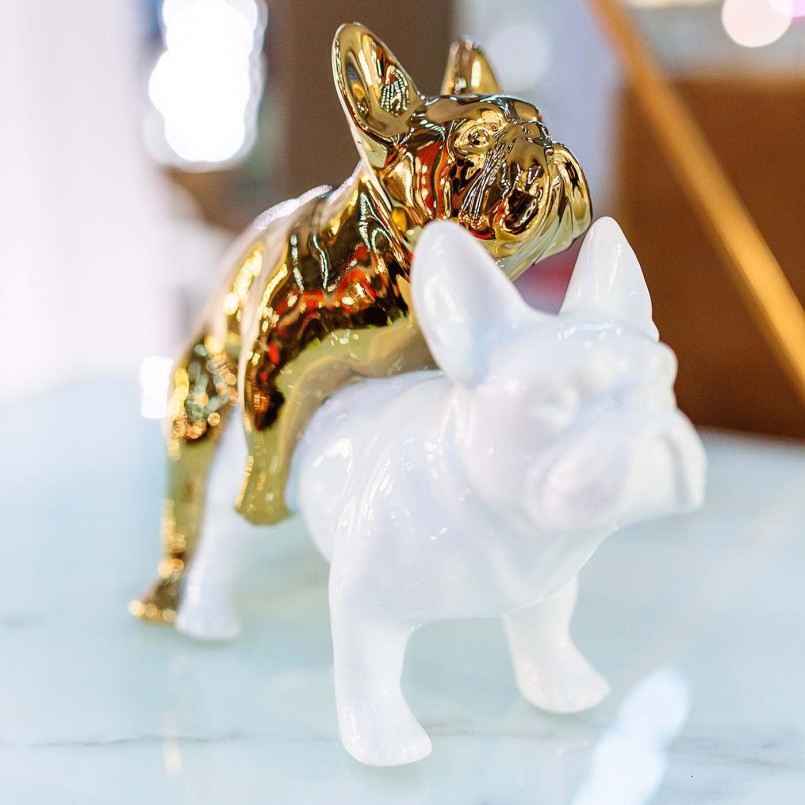 Deco Love Dogs white and gold Kare Design