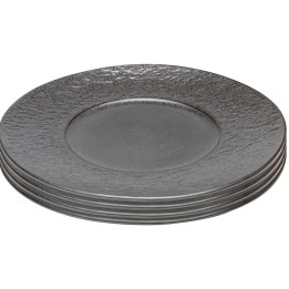 Black plates set of 4 in stoneware - Cosmsos - Kare Design