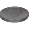 Zwarte steengoed borden, set van 4 - Cosmsos - Kare Design