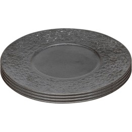 Zwarte steengoed borden, set van 4 - Cosmsos - Kare Design