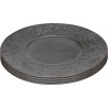 Zwarte steengoed borden, set van 4 - Cosmsos - Kare Design