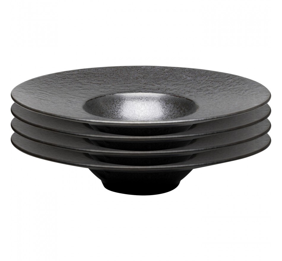 Soepborden Cosmos Ø27cm zwart (4/set) Kare Design Soepborden Cosmos Ø27cm zwart (4/set) Kare Design