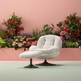 Draaifauteuil met witte voetsteunen - Standford - Kare Design