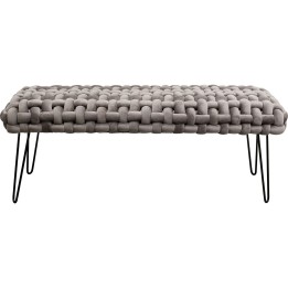 Grijs fluwelen bankje met groot gaaseffect - Weave - Kare Design