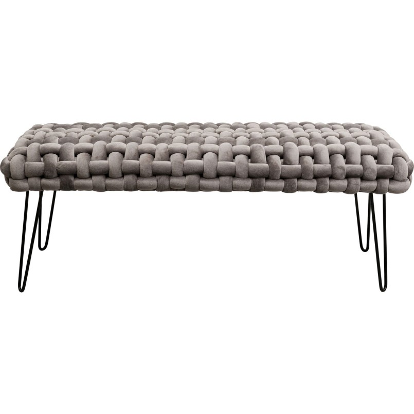 Grijs fluwelen bankje met groot gaaseffect - Weave - Kare Design